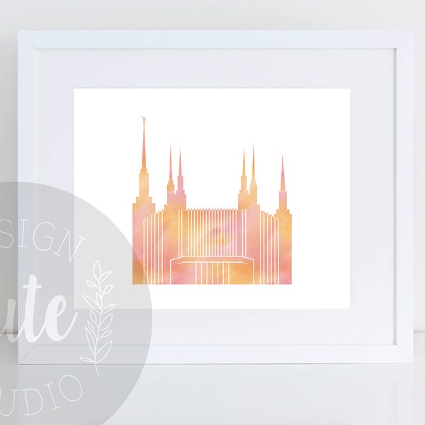 Dc Temple Watercolor - Etsy