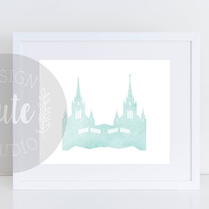 San Diego California LDS Temple Printable Art Instant Download Watercolor Print- MINT