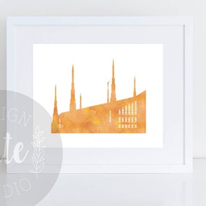 Las Vegas Nevada LDS Temple Printable Art Instant Download Watercolor Print- SUNFLOWER