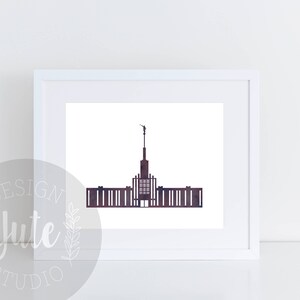 Atlanta Georgia LDS Temple Printable Art Instant Download Watercolor Print- PLUM