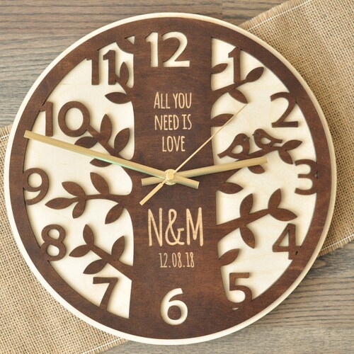 Personalized Clock Wedding Clock Anniversary Clock Etsy