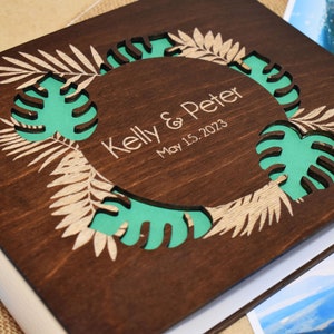 Personalized Tropical Monstera Book Family Photo Album