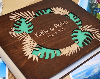 Personalized Tropical Monstera Book Family Photo Album