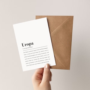 Uropa Karte mit Umschlag: Uropa Definition - Karte für den Urgroßvater
