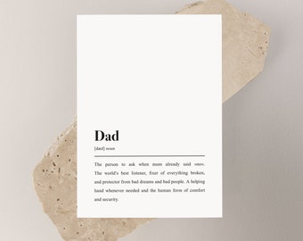 Postkarte für Papas und Väter: Dad Definition