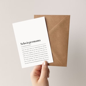 Schwiegermutter Karte mit Umschlag: Schwiegermama Definition