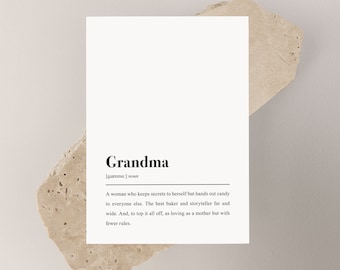 Postkarte für Omas: Grandma Definition