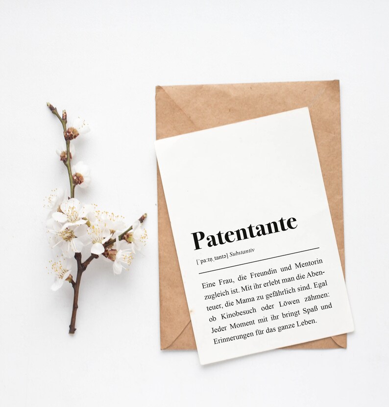 Patentante: Karte Mit Umschlag Patentante Fragen Willst Du - Etsy UK