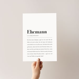 Ehemann Poster DIN A4 - Ehemann Definition als Valentinstags-Geschenk
