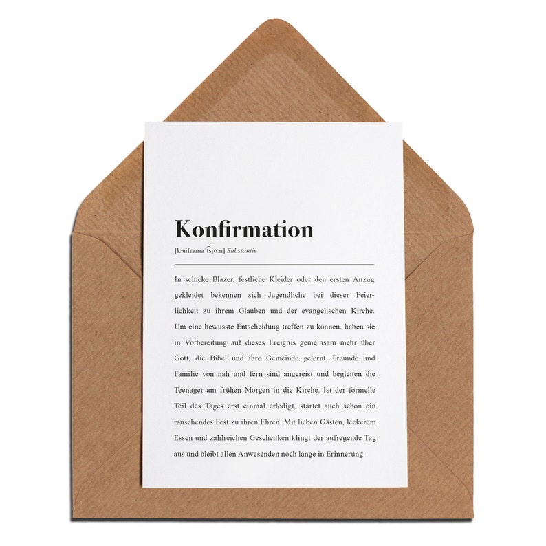 Konfirmationskarte mit Umschlag: Konfirmation Definition Bild 2