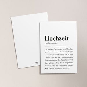 Postkarte: Hochzeit Definition Hochzeitskarte mit süßem Spruch Bild 2