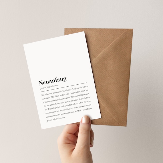 Neuanfang Karte mit Umschlag - Etsy.de