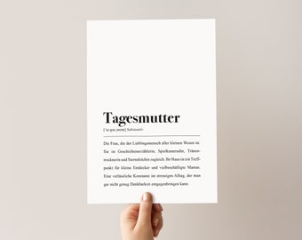 Tagesmutter Definition DIN A4 Poster