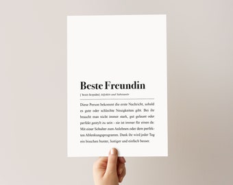 Beste Freundin Definition: DIN A4 Poster