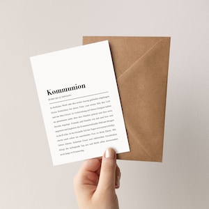 Kommunion Karte mit Umschlag: Kommunion Definition