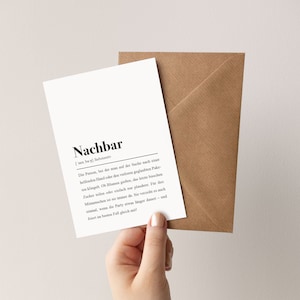 Nachbar Karte mit Umschlag: Nachbar Definition