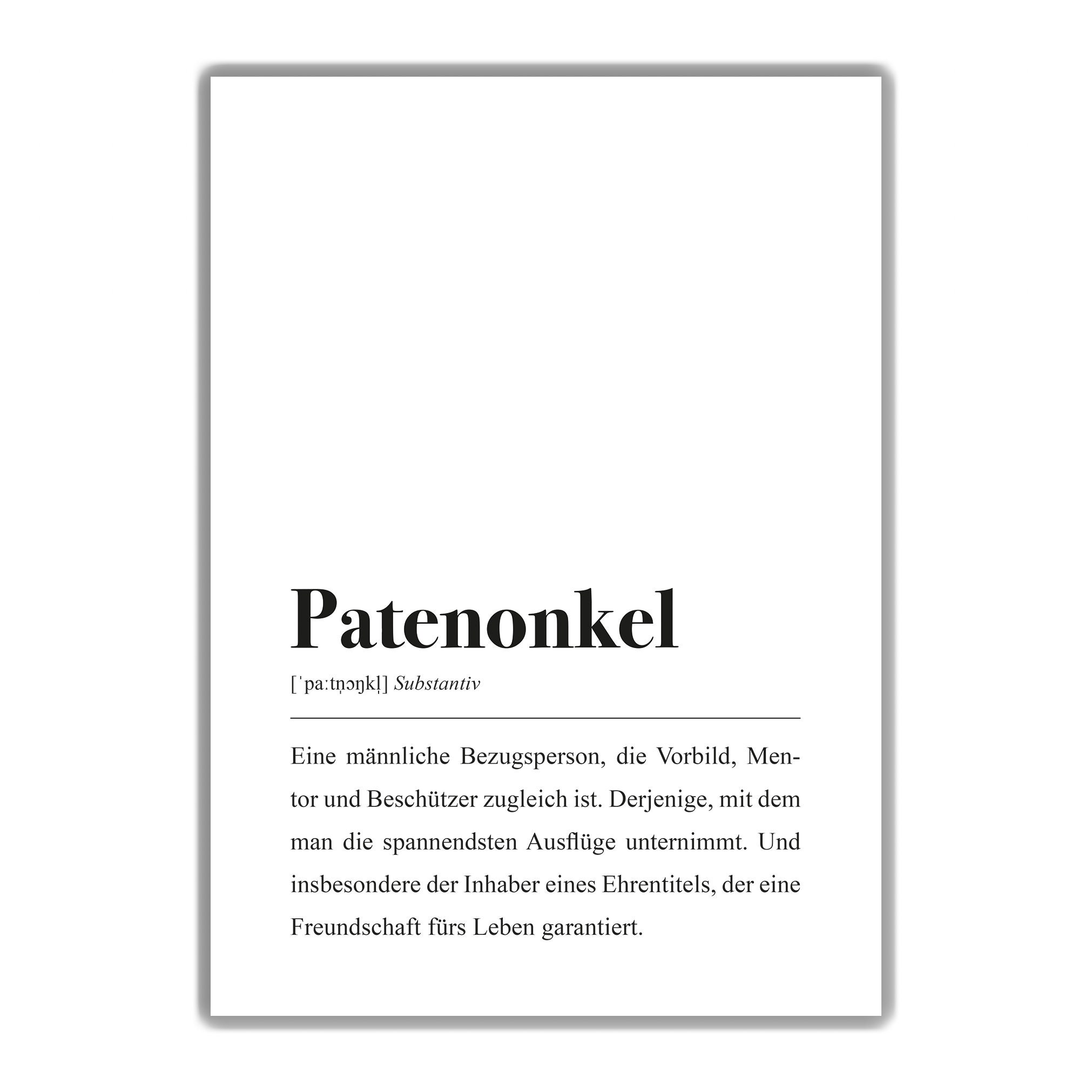 Patenonkel Definition DIN A4 Poster Patenonkel fragen Etsy