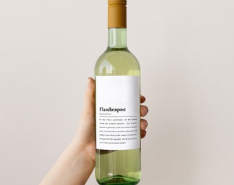 Flaschenetikett: Flaschenpost Definition - Aufkleber für Weinflaschen