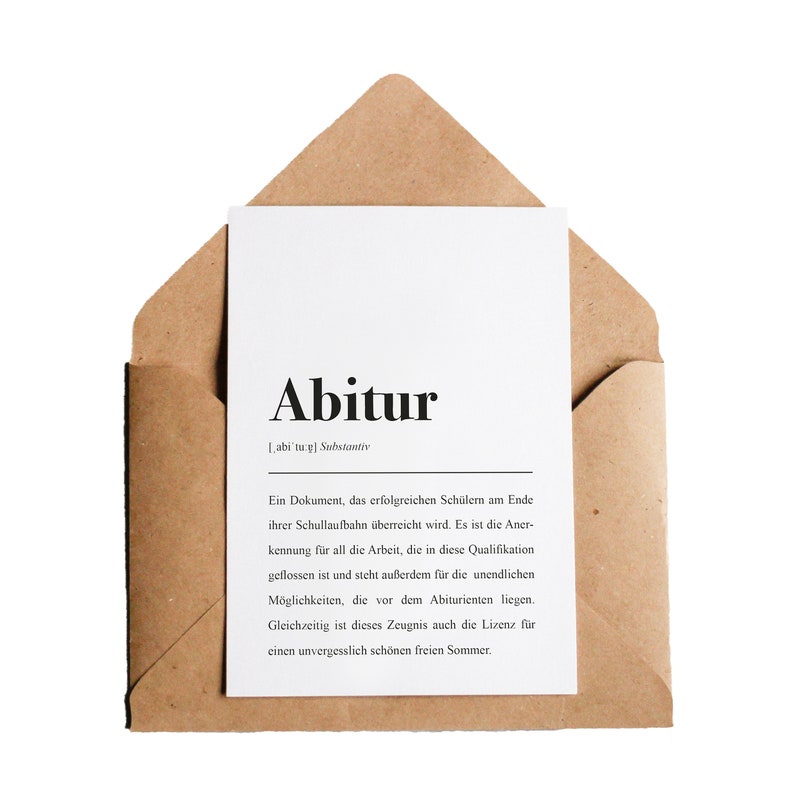 Abitur Definition: Grußkarte mit Umschlag Abitur 2021 | Etsy