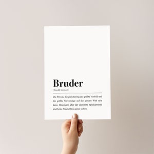 Bruder Poster DIN A4: Bruder Definition