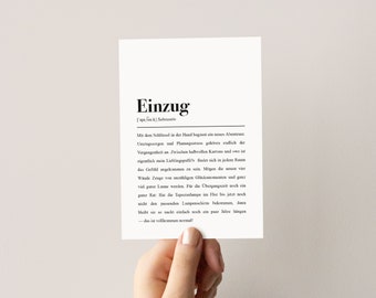 Postkarte: Einzug
