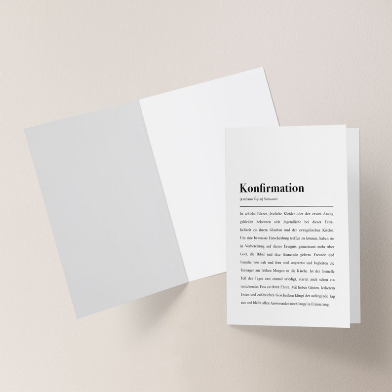 Konfirmationskarte mit Umschlag: Konfirmation Definition Bild 5