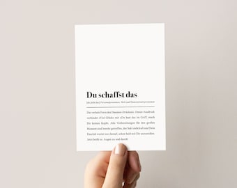 Postkarte: Du schaffst das