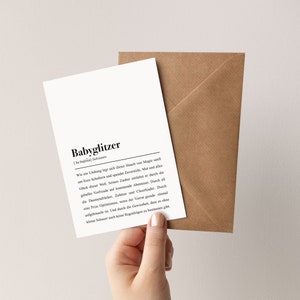 Karte zum Kinderwunsch: Babyglitzer Definition