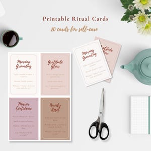 Self-Care Ritual Cards | Printable Daily Rituals and Intentions | Gentle Self-Care Digital Download | Mindfulness and Affirmation Rituals