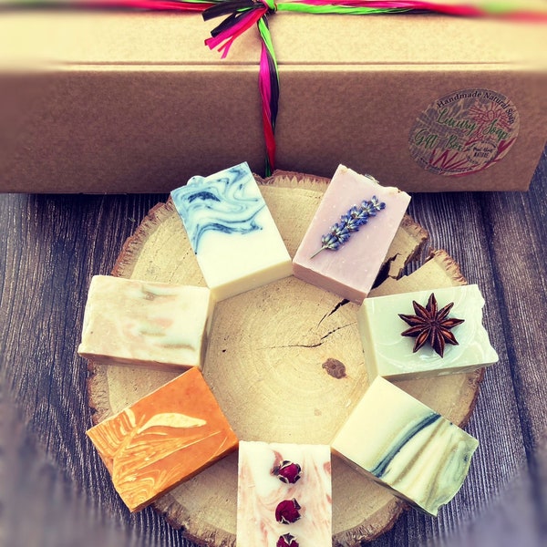 Handmade Vegan Soap Gift Box,Palm Oil Free Soap, Birthday Gift, Gift For Her, Soap Gift Box, All Natural Plastic Free Eco Friendly