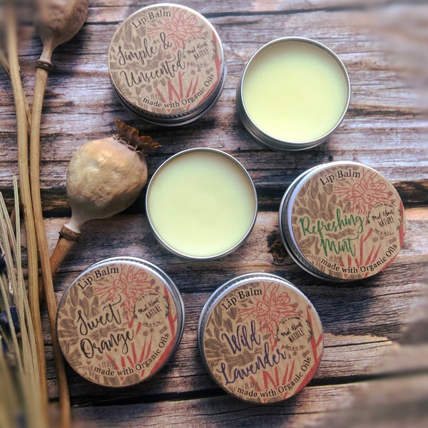 15ml-Natural Handmade Lip Balm-Variety of flavours-Handmade with Beeswax-Cocoa butter-Grape seed oil scented with essential oils.