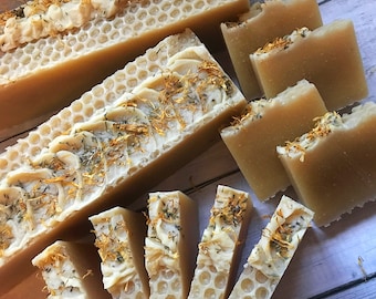 Honey With Bergamot & Cedarwood Bar Soap, All Natural Handmade Soap, Palm Free Cruelty Free Soap, UK Soap
