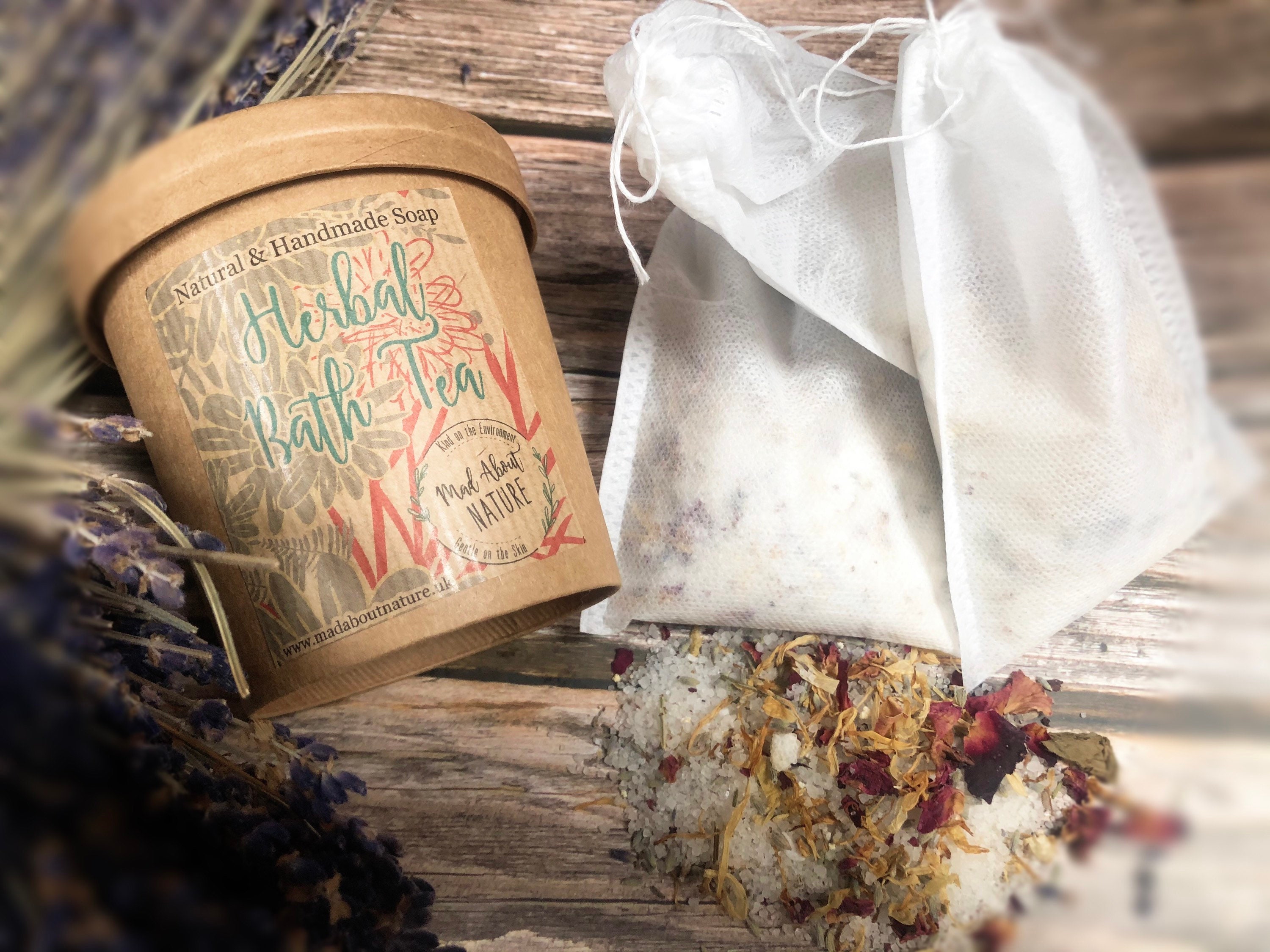 Herbal Bath Tea Bags 50g 3 in Packall Natural Bathinguk Etsy UK