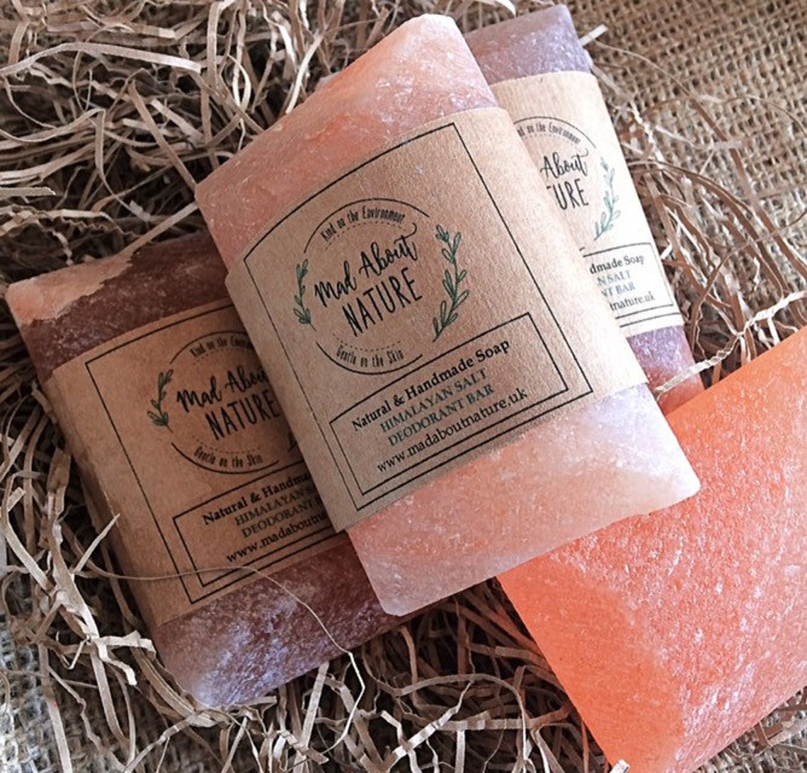 Himalayan Salt Deodorant Barnatural Deodorantchemical Etsy