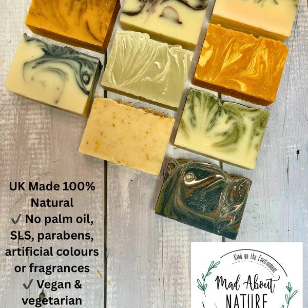 Handmade Natural Soap Bar | Cold Process | Palm Oil Free | Vegan Soap | Artisan Soap