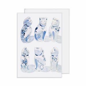 Wenskaart: Six Cats a-Singing