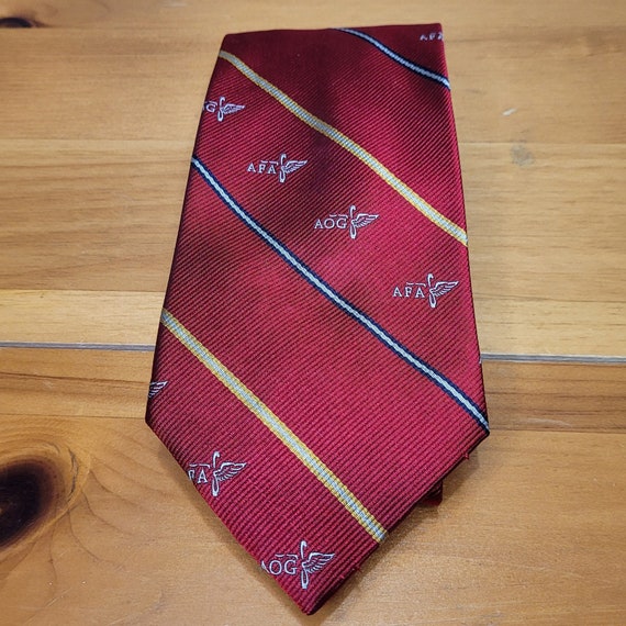 US Air Force Silk Striped Necktie Vintage Insignia