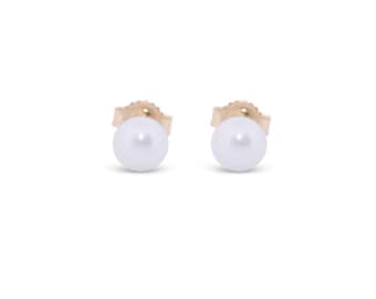 Pendientes de perla de oro de 14 quilates