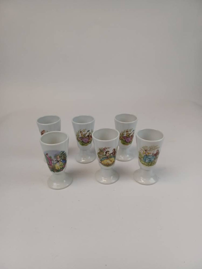 Set of six vintage coffee cups from Tradition cnp france