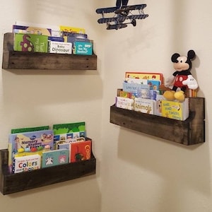 Set of 3 Nursery Bookshelves, Nursery Book Shelves, Bookshelves, Hanging Toy Room, Bookshelves, Childrens Bookshelves, Baby Bookshelves