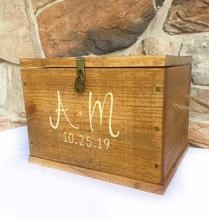 Personalized Rustic Wedding Card Box, Keepsake Memory Box - Etsy