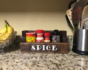 Wooden Spice Rack, Pallet Spice Rack, Wood Spice Rack, Recycled Pallet Rustic Spice Rack