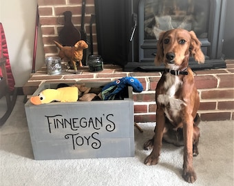 Finnegan's Toy Box, Dog Toy Box, Puppy Toy Box, Dog Toy Crate, Puppy Toy Crate