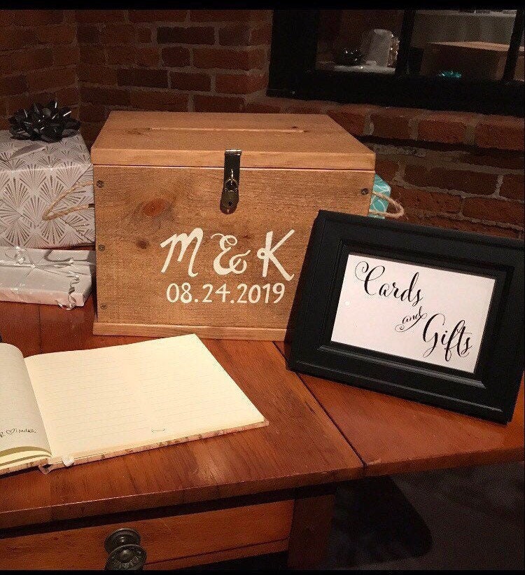 Personalized Rustic Wedding Card Box, Keepsake Memory Box - Etsy