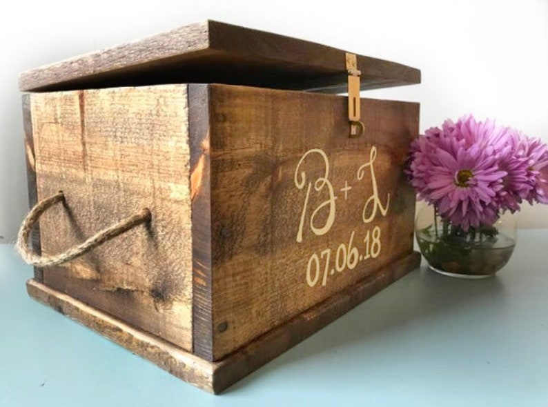 Personalized Rustic Wedding Card Box, Keepsake Memory Box - Etsy