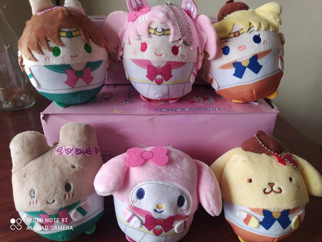 Sailor Moon Fuwakororin X Sanrio Kawaii Plush Keychain Cosplay Sailor ...