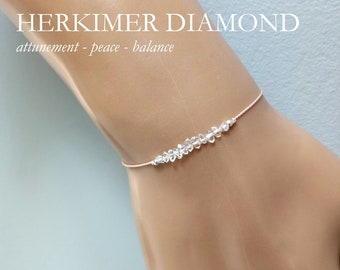 Herkimer Diamant Armband, April Geburtsstein, Geschenk für Frauen, Rohes Herkimer Heilung Armband