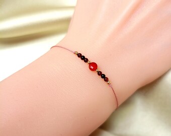 Carnelian and red Tigers Eye Bracelet | Enhancing Creativity | Adjustable Bracelet | Healing Crystals for Women