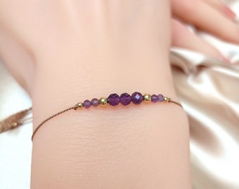 Handgefertigtes Amethyst-Armband zur Angstlinderung | Schmuck für Ruhe & Klarheit | Schutz für Empathen | Hilfe bei Schlaflosigkeit