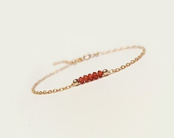 Garnet Dainty Bracelet | 14K Gold Filled | Creativity, Sexuality, and Attraction